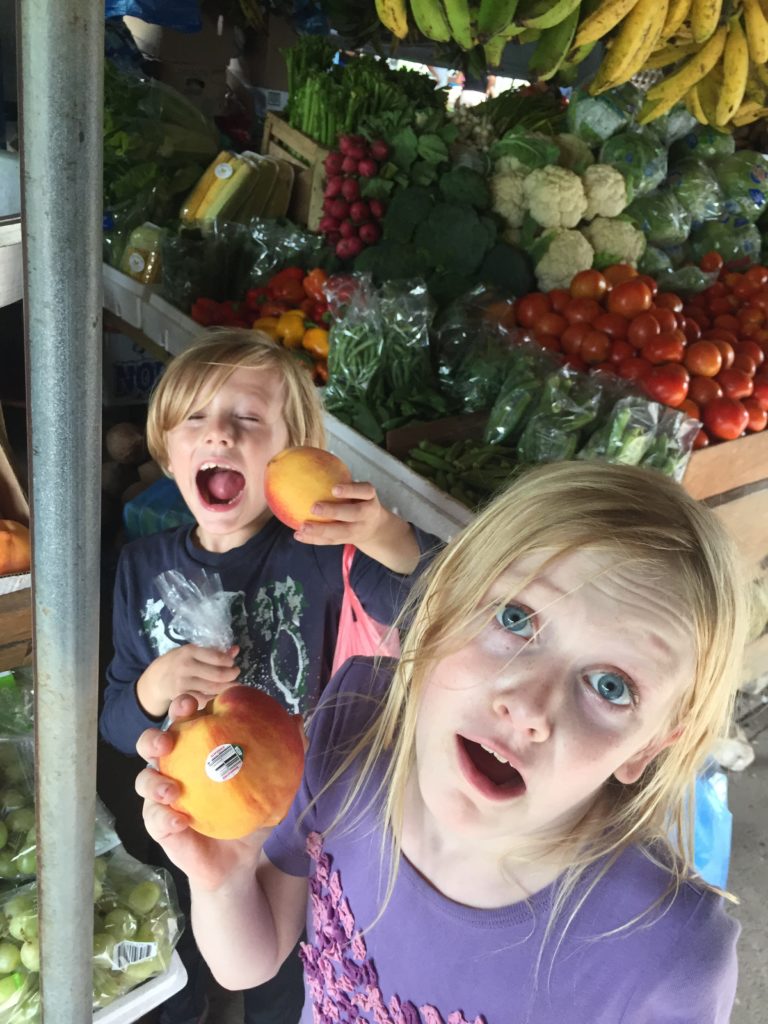 Belize kids peaches