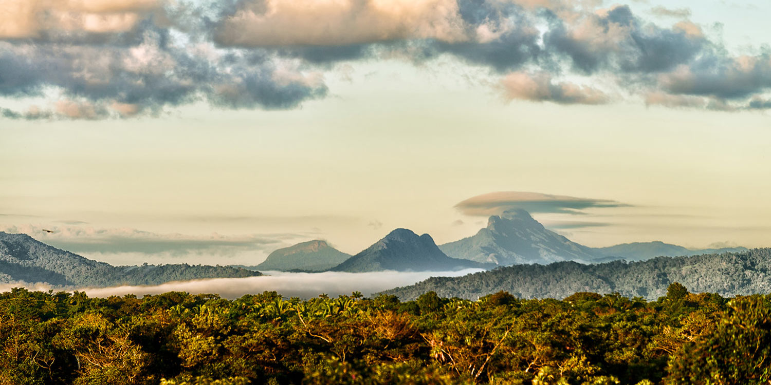 Closeup of Maya mountains from roof