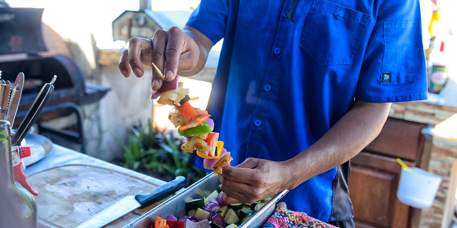 Fresh Caribbean shrimp kebab