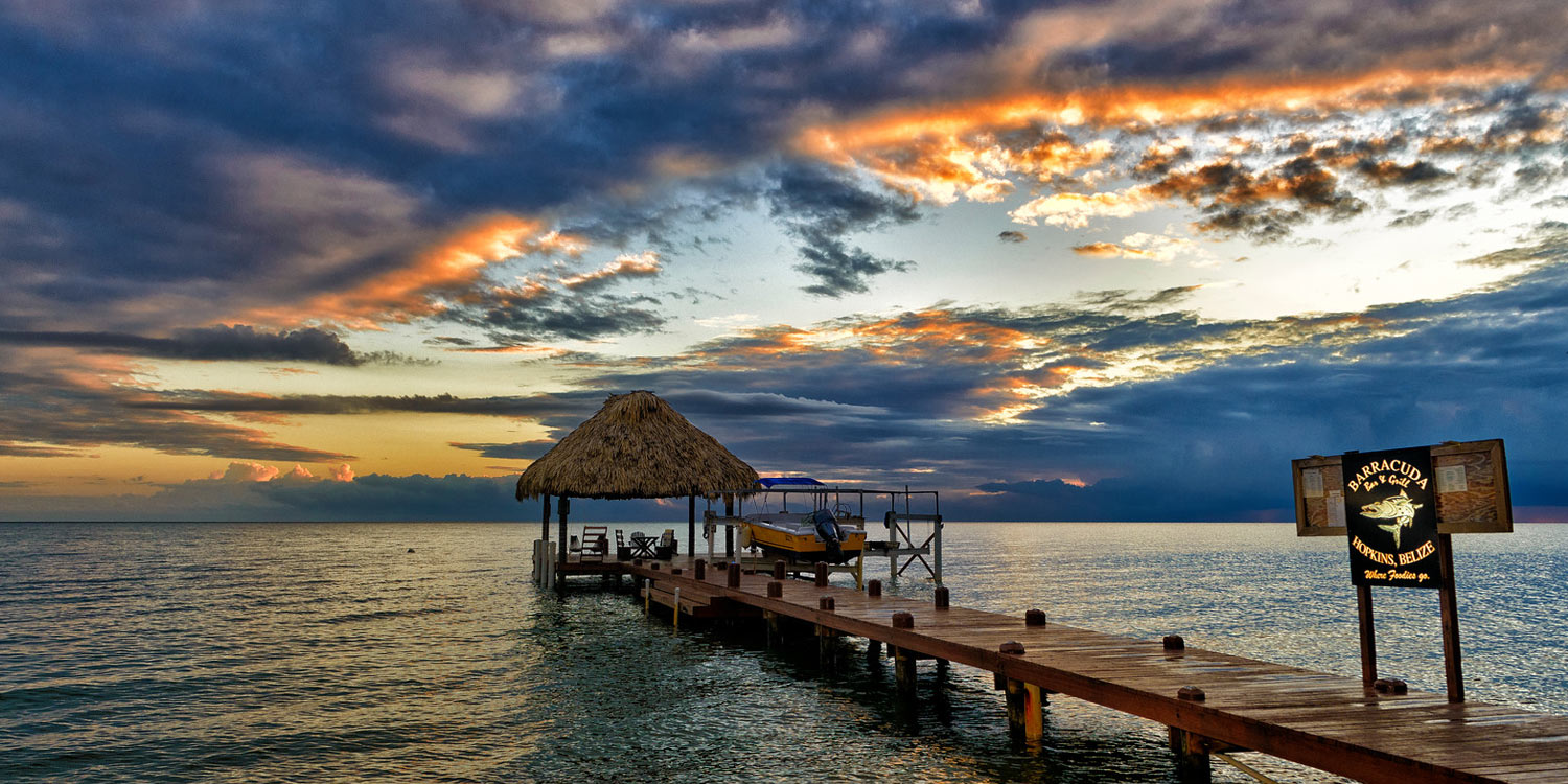 Belize beach pier