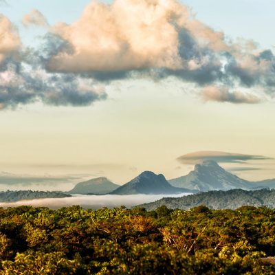 Maya mountains with clouds