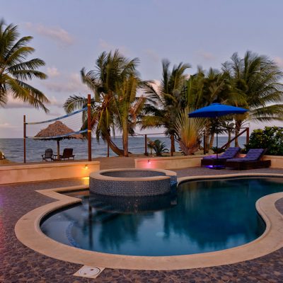 Beach pool at sunrise