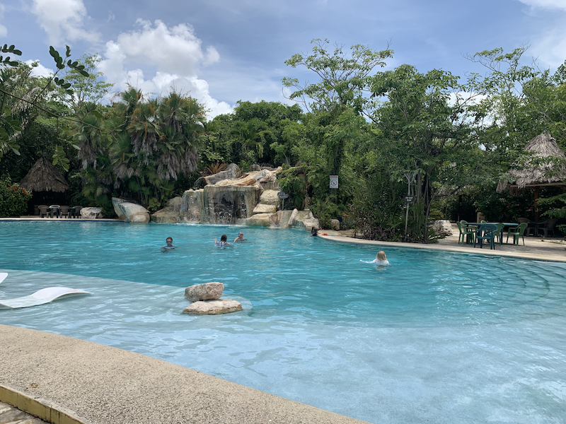 Pool with water slide