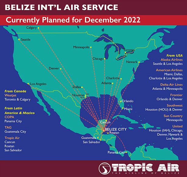 International fight map for tropic air